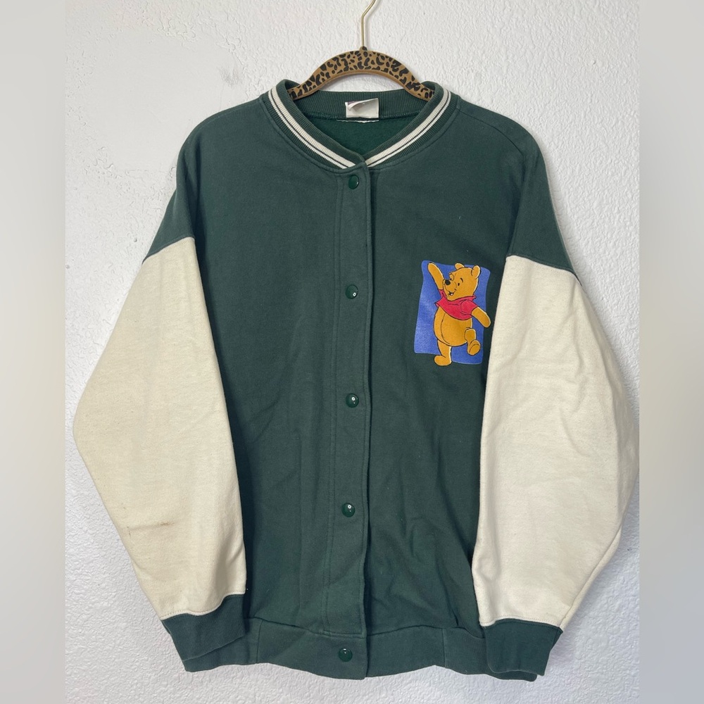 Winnie the Pooh Vintage Graphic Varsity Sweatshirt Jacket